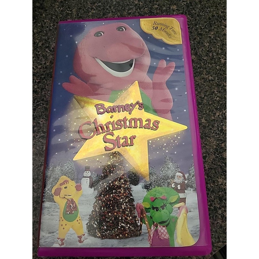 Barney's Christmas Star VHS 2002 Tested Working Purple Clamshell Christmas